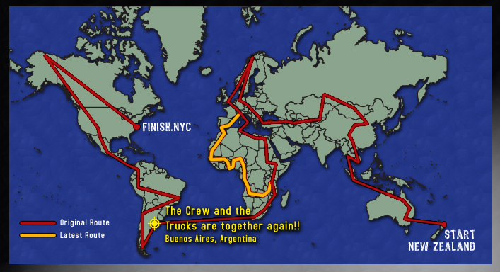 drive around the world map